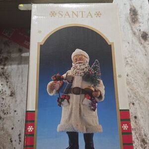 Santa Figurine with Gifts and Tree 10"